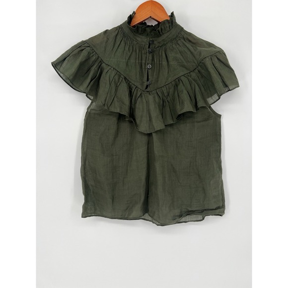 FRAME Ruffle Flounce Top Size S - Picture 3 of 8